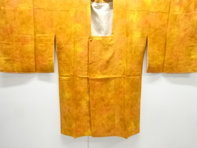 JAPANESE KIMONO / MICHIYUKI COAT / SILK / BOKASHI / WOVEN ABSTRACT FLOWERS